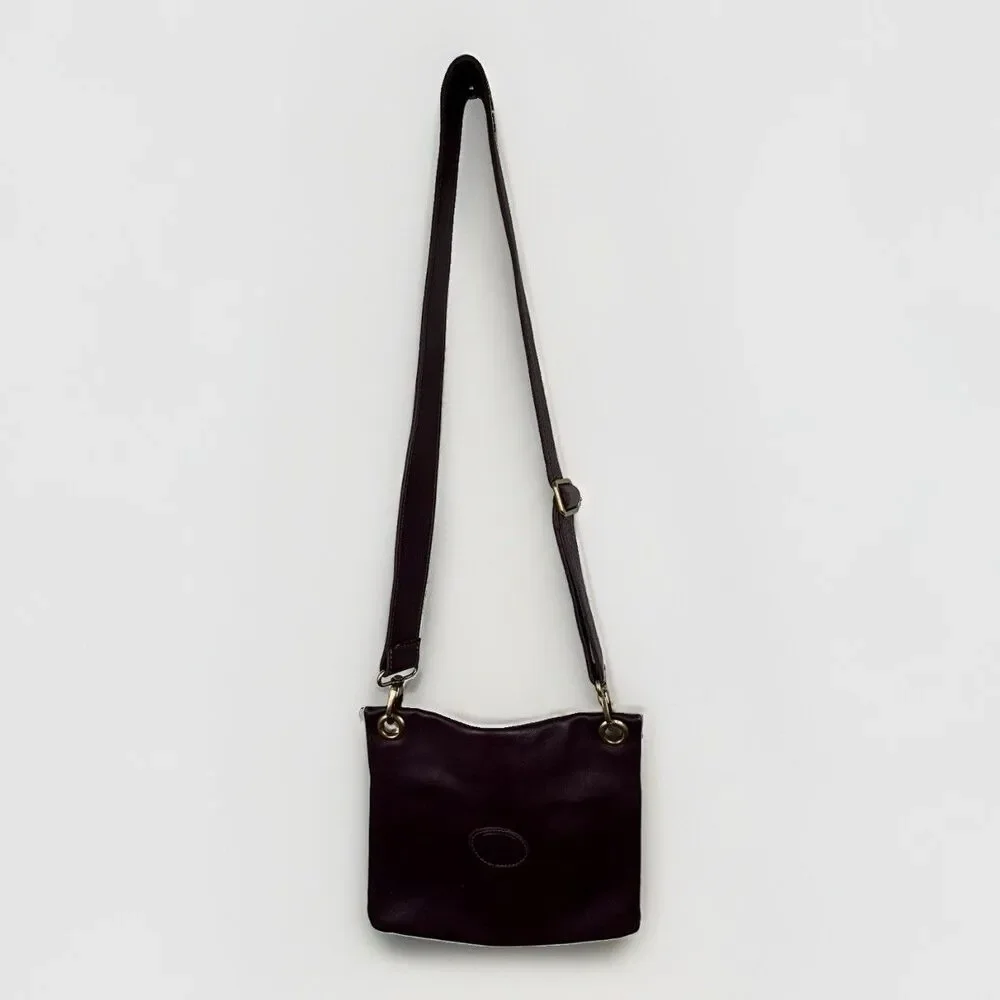 Y2K Roots Canada Leather Crossbody Shoulder Bag Limited Ed PURPLE